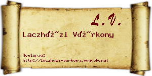 Laczházi Várkony névjegykártya